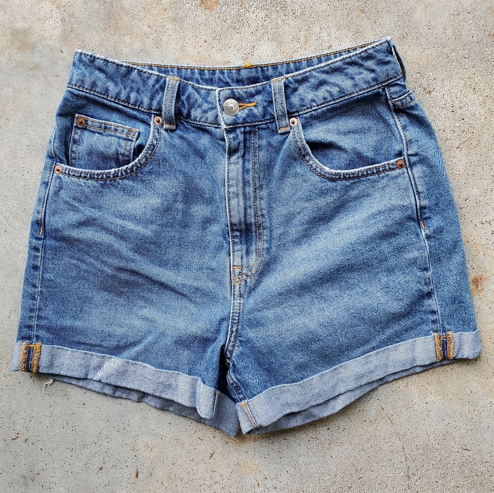 H&M Divided High Rise Denim Shorts